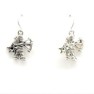 Silver Star Sagittarius Earrings
